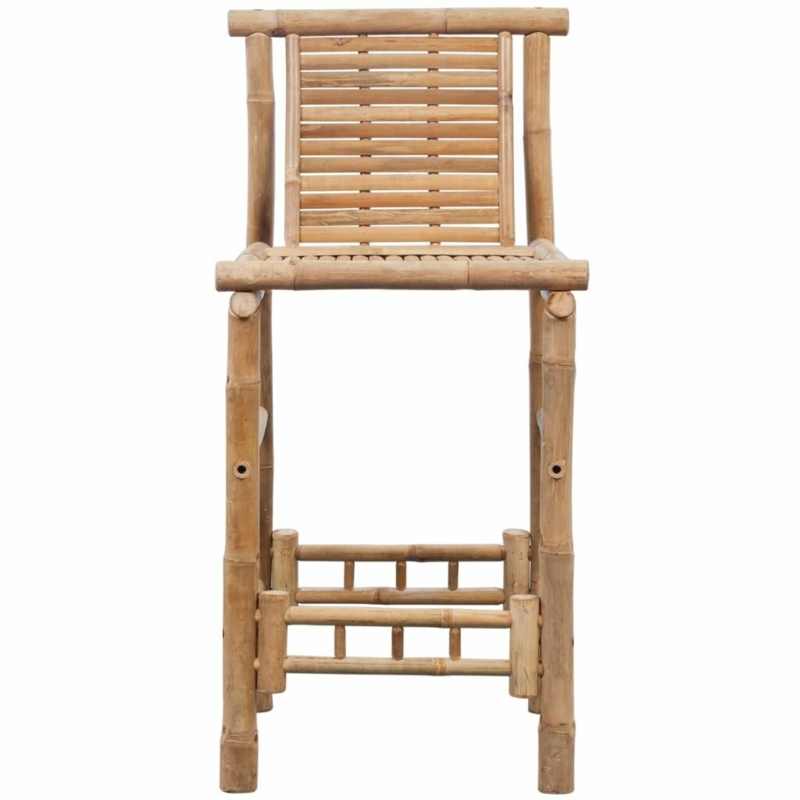 Bamboo Bar Stool with Backrest