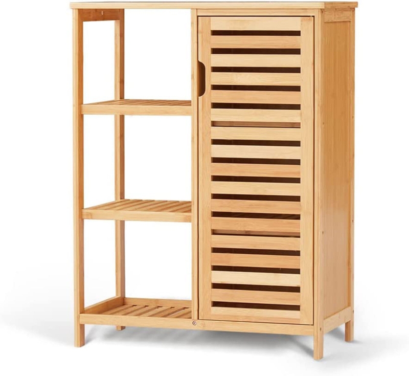 Bamboo 6-Shelf Storage Cabinet with Door