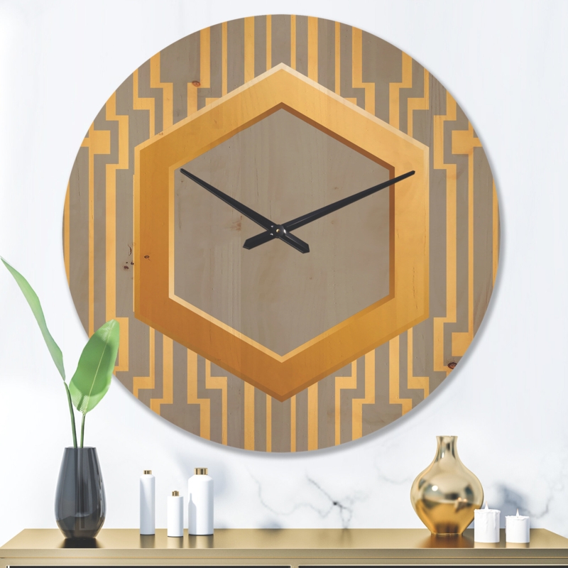 Round Rustic Wood Wall Clock