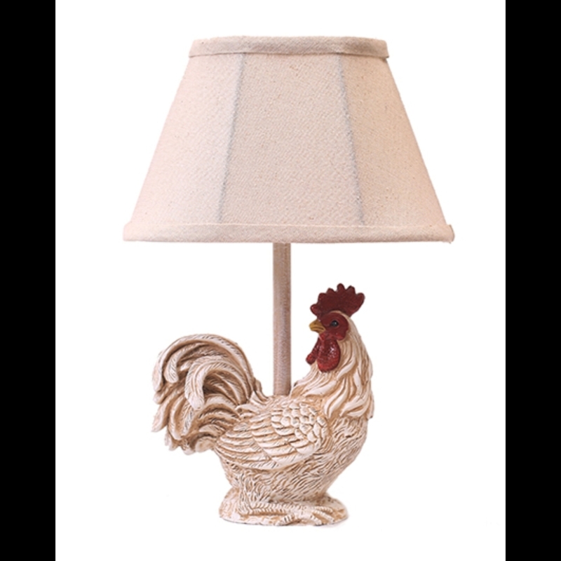 Classic White Rooster Accent Lamp
