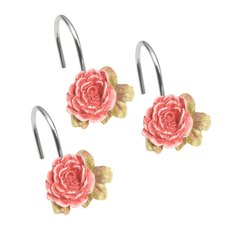 Floral Style Shower Curtain Hooks
