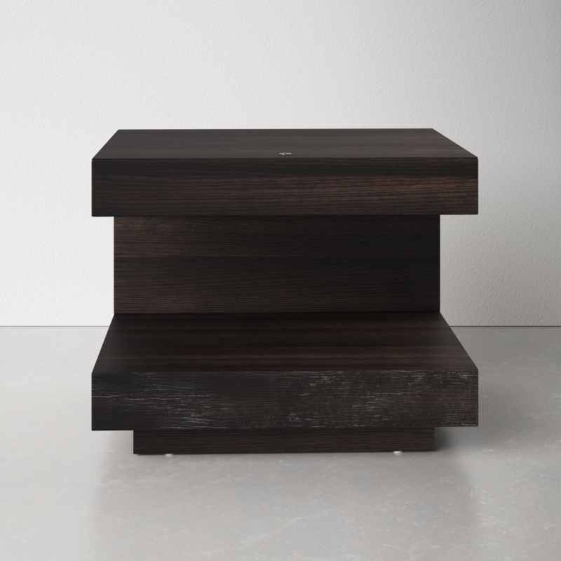 Contemporary Nightstand with LED-Lit Shelf