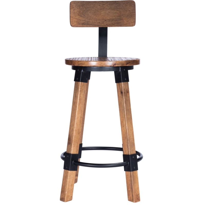 Industrial-Style Bar Stool with Textured Detail
