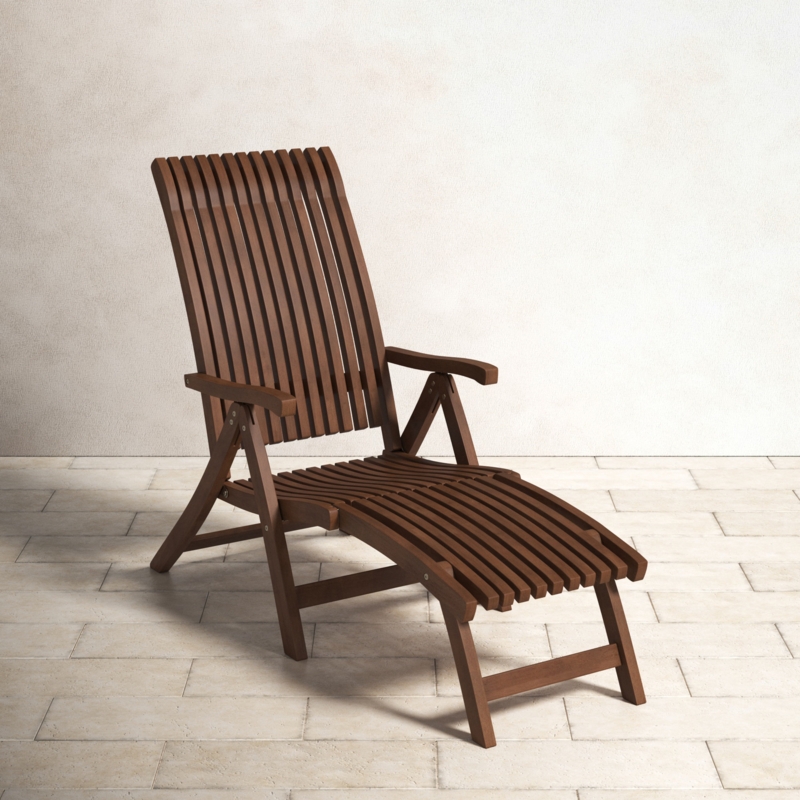 Eucalyptus Wood Lounger with Reclining Positions