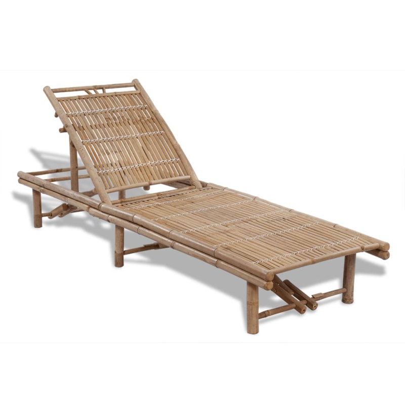 Bamboo Sun Lounger with Adjustable Positions