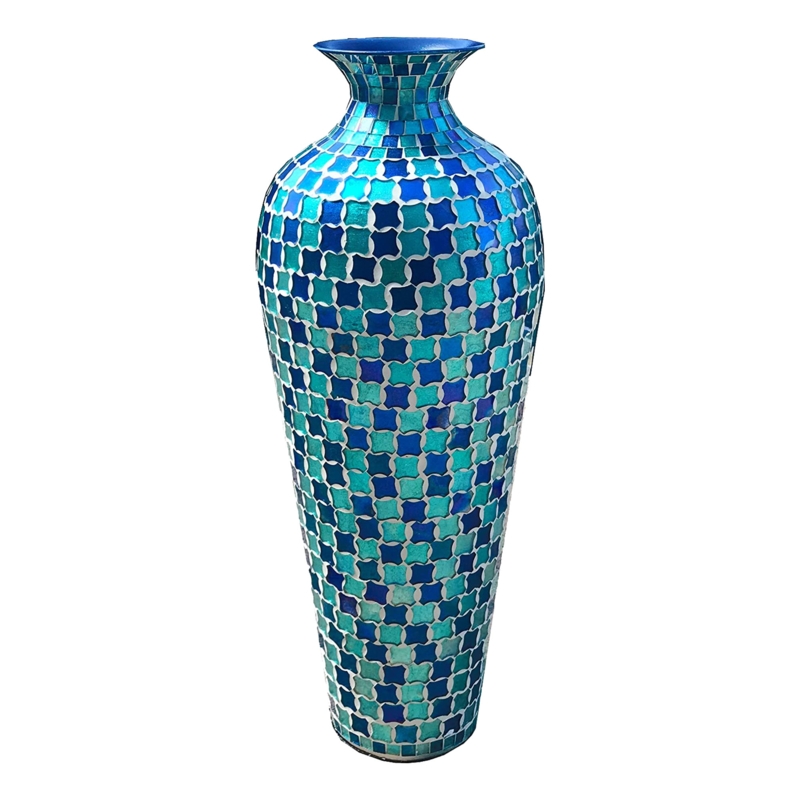 Mosaic Glass Floor Vase