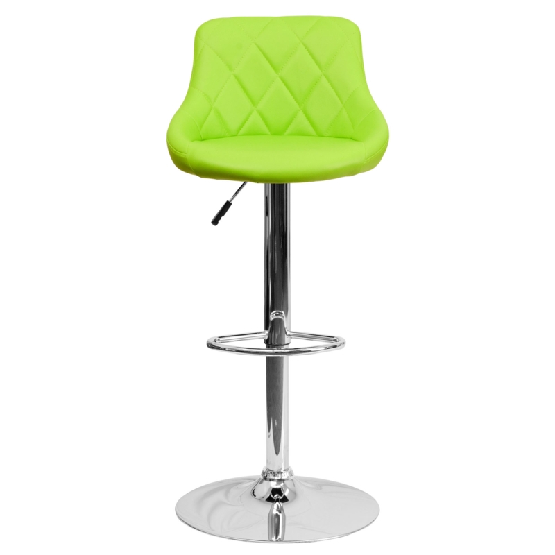 Extendable Round Bar Stool with Cowhide Seat