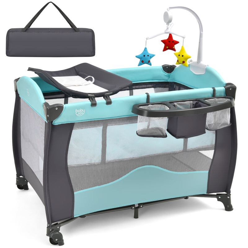 3-in-1 Baby Play Yard with Bassinet, Diaper Table, and Activity Center