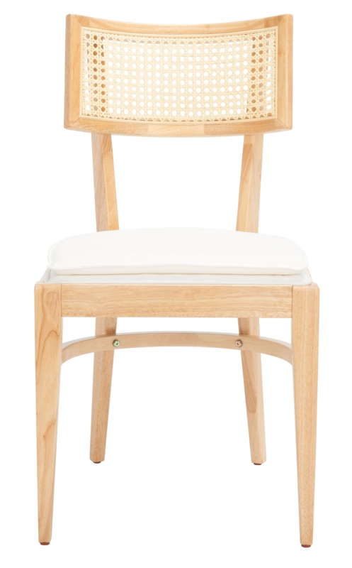 Coastal-Style Dining Chair with Beige Cushion