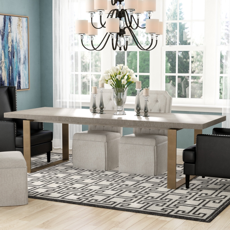 Modern Extendable Dining Table in Flint Gray