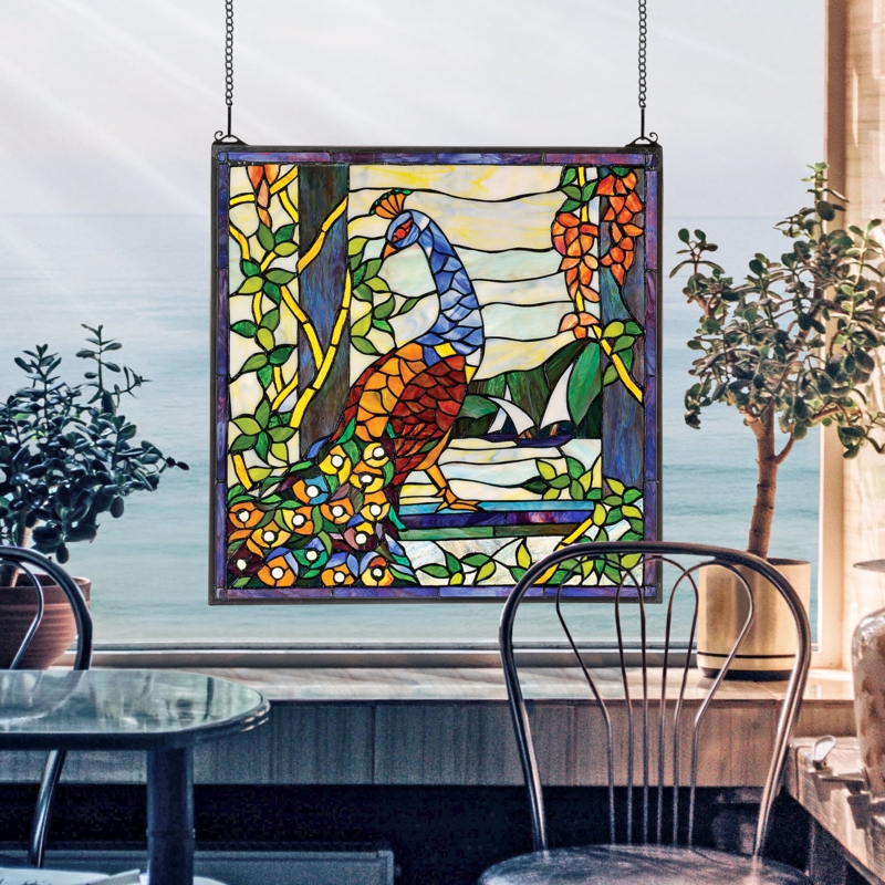 22-inch Square Stained Glass Masterpiece
