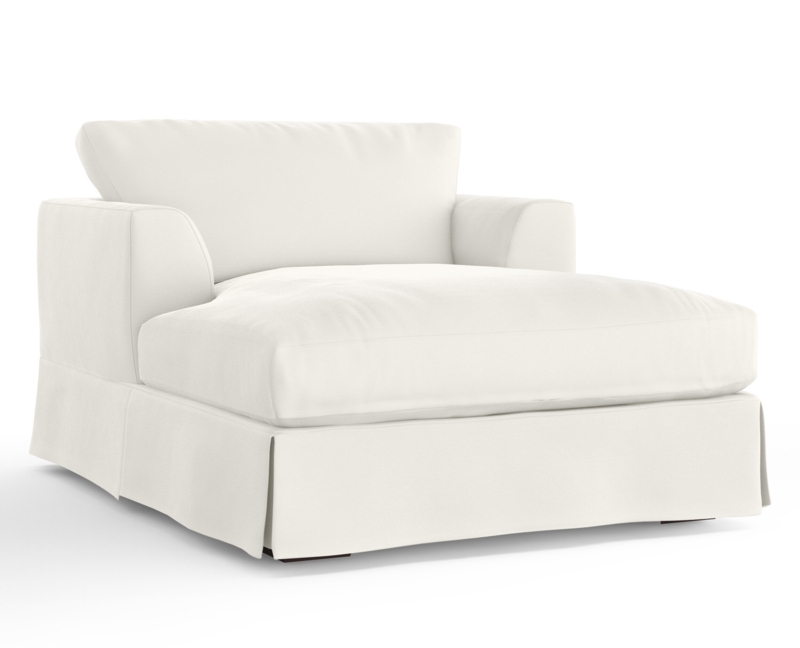 Large Chaise Lounge with Flared Armrests