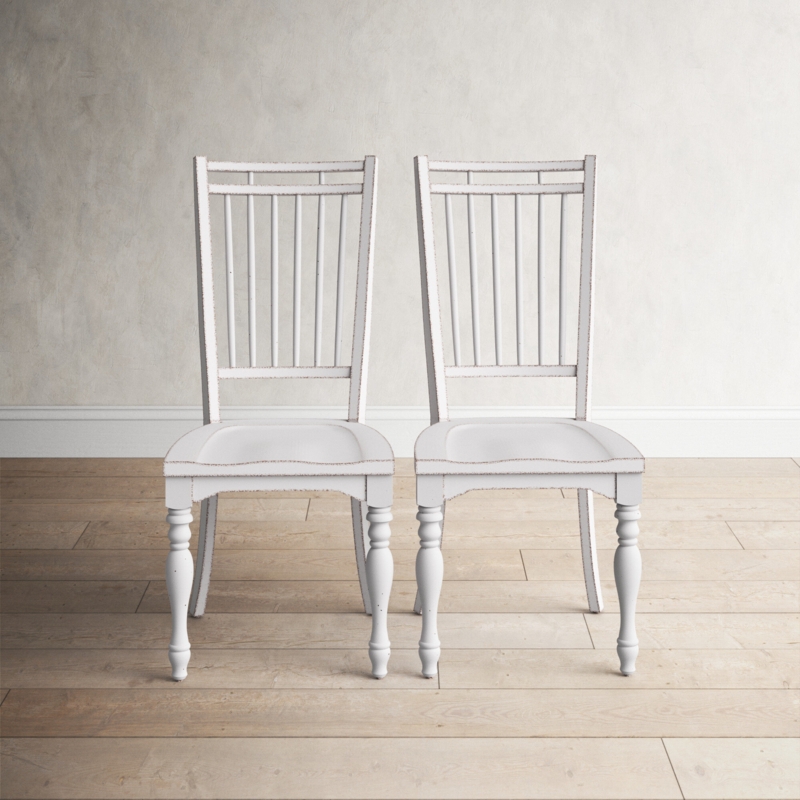 Distressed White Windsor Dining Chairs