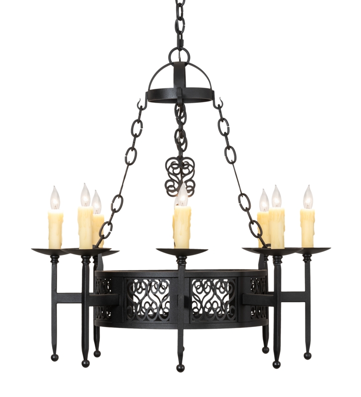 Elegant 8-Light Chandelier with Scrolled Accents