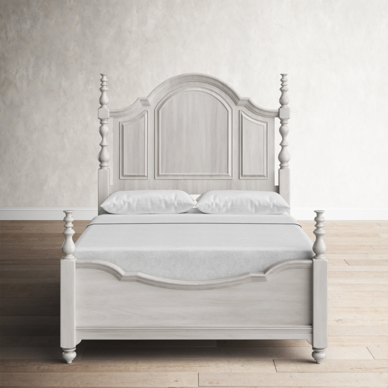 Crown-Arched Low-Profile Wooden Bed