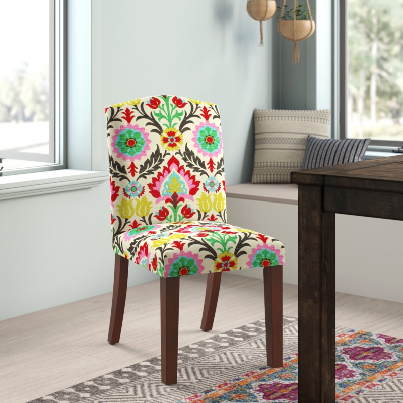 Bold Floral Ikat Accent Chair