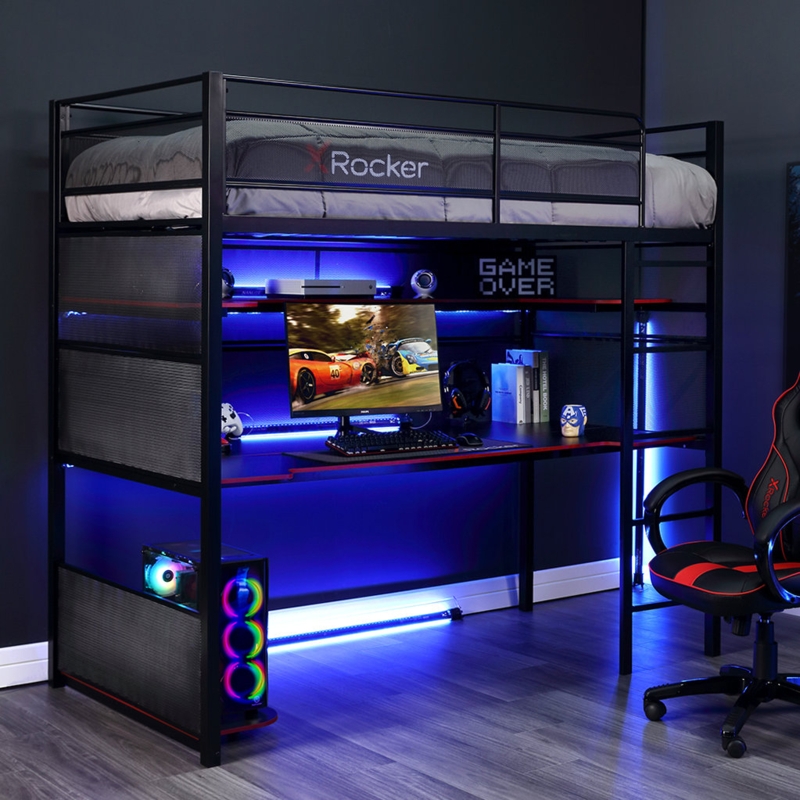 Gaming High Sleeper Desk & Bunk Bed Combo