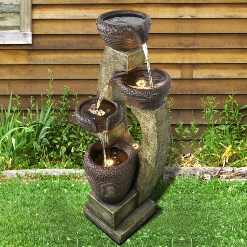 Resin Water Fountain with Natural Design