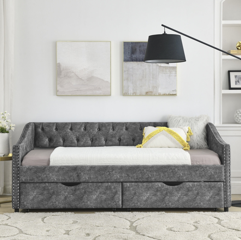Space-Saving Sofa Bed with Storage Drawer