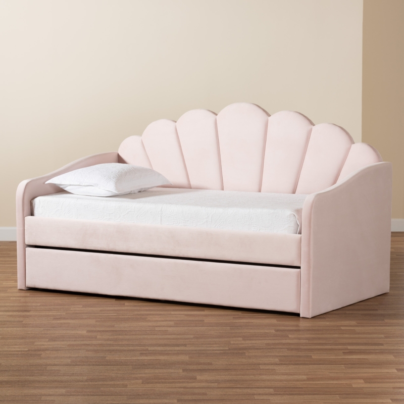 Velvet Daybed with Roll-Out Trundle