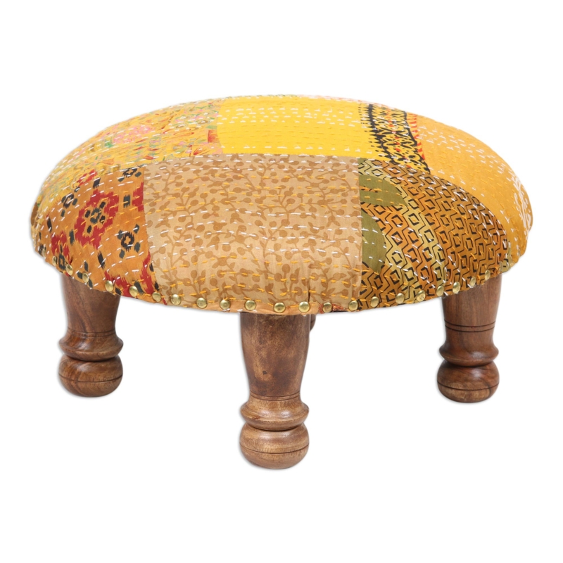 Patchwork Cotton Fabric Footstool