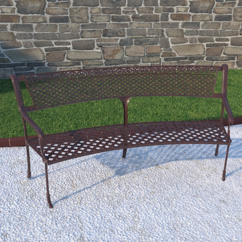 Copper Finish Curved Garden Bench