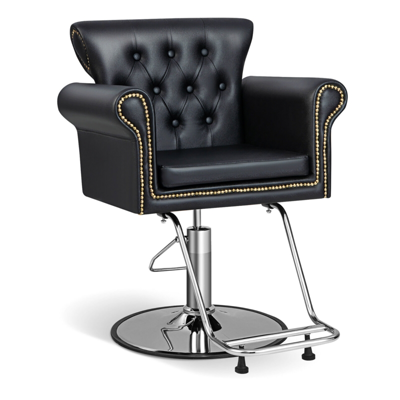 Luxurious Salon Chair with Metal Frame