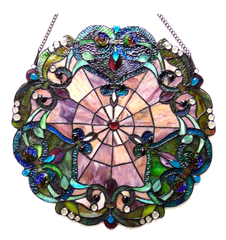 Round Victorian Tiffany-Style Suncatcher