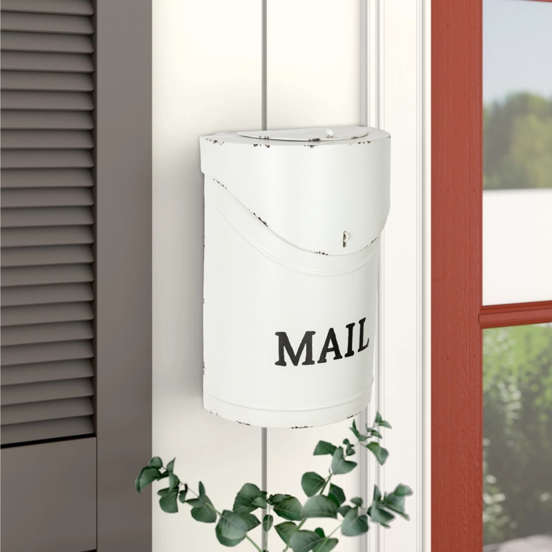 Rustic Wall Mounted White Mailbox