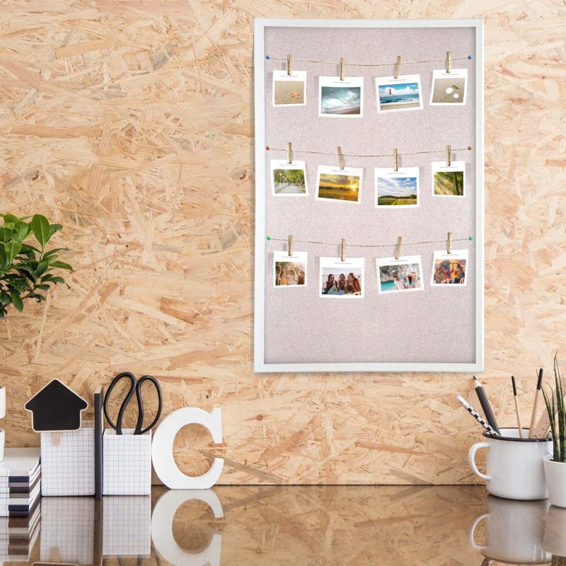 Wood contact paper makes a great bulletin board.