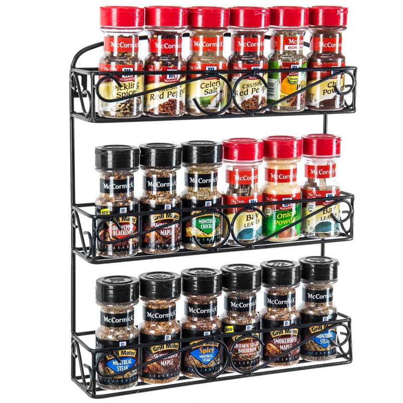 Wall-Mounted Scrollwork Design Spice Rack