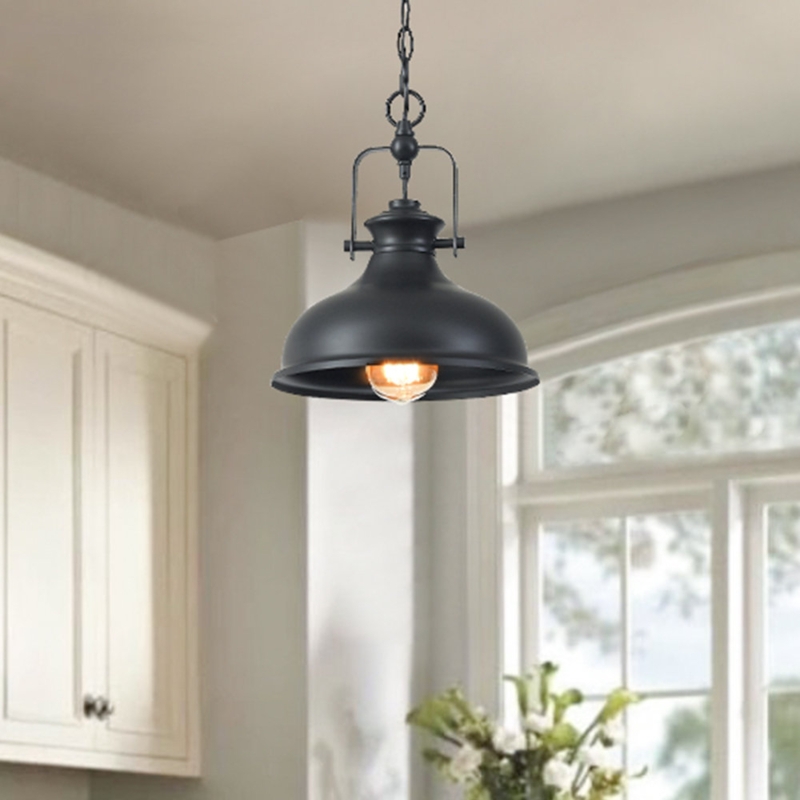 Industrial Dome Pendant Light with Adjustable Chain