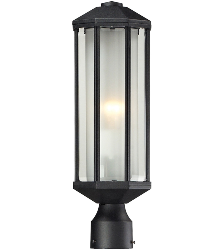 Outdoor Post Head with Dual Glass Paneling