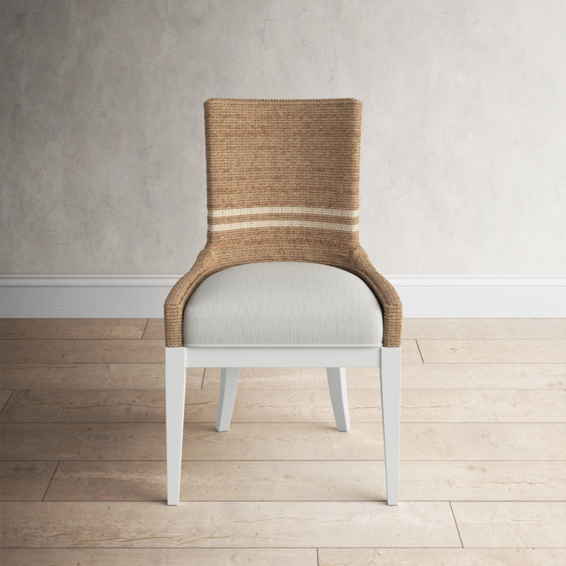 Abaca-Backed Upholstered Dining Chair