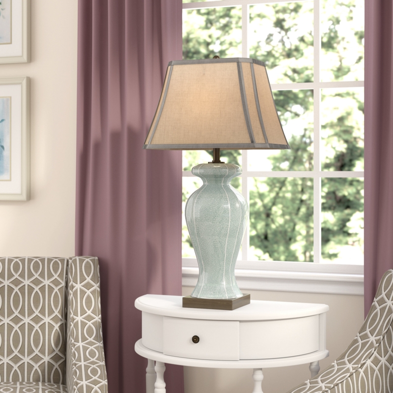 Ceramic Table Lamp with Dimmable Bulb