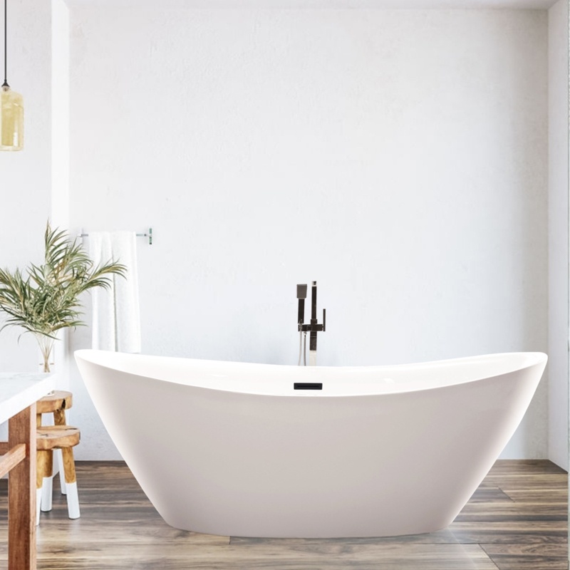 71" x 34" Freestanding Soaking Acrylic Bathtub