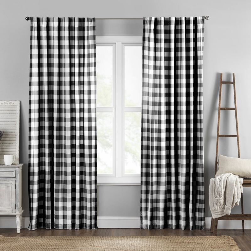 Broadus 100% Cotton Semi-Sheer Curtain Panel