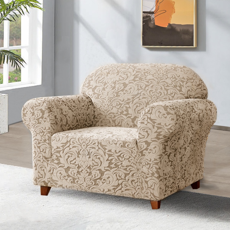 Damask Box Cushion Armchair Slipcover
