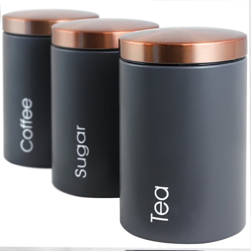 Essential Kitchen Storage 3 Piece Coffee, Tea, & Sugar Set