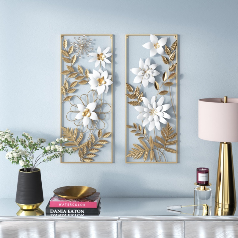 Metal Plants & Flowers Wall Decor