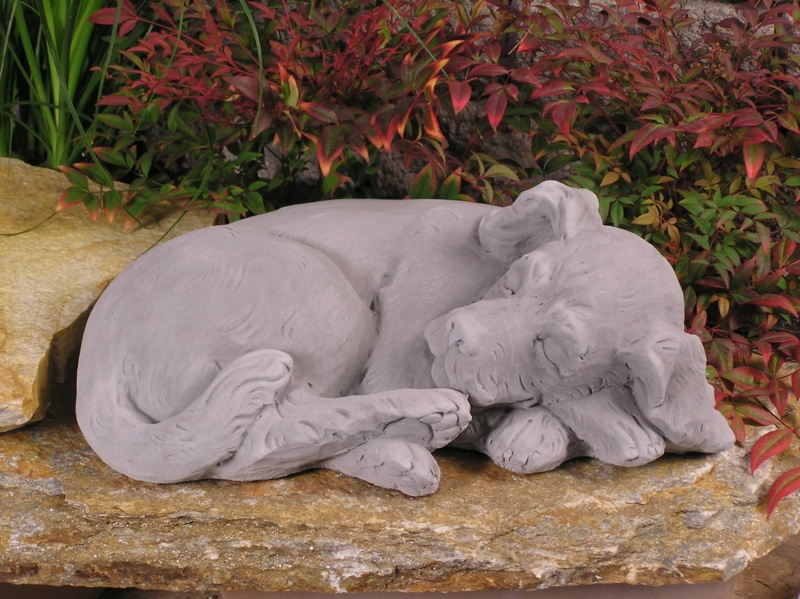 Sleeping Curled Puppy Statue