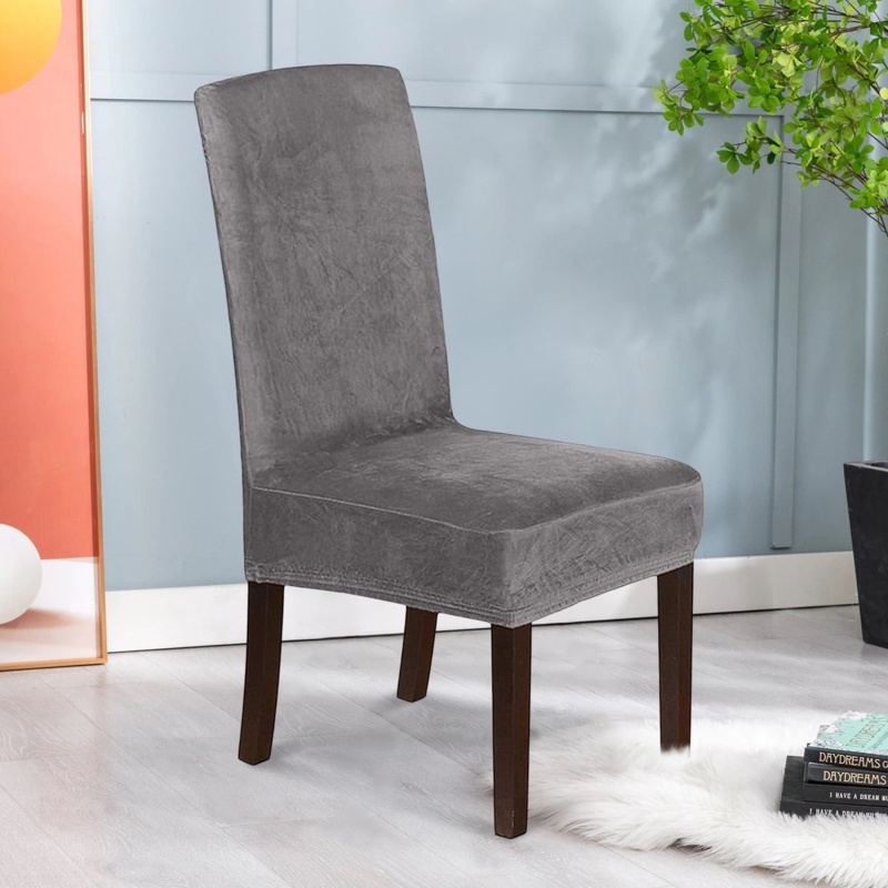 Velvet Fabric Dinning Chair Slipcover Set Of 2