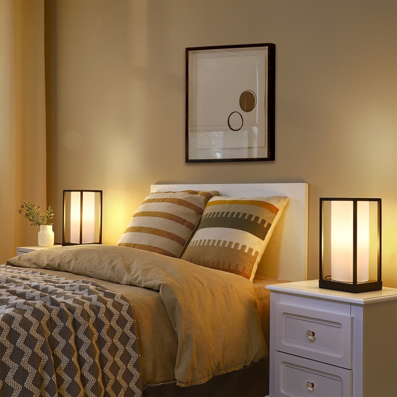 11.4'' Bedside Table Lamp Set with USB