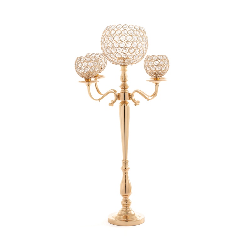34'' H Crystal Floor Candelabra