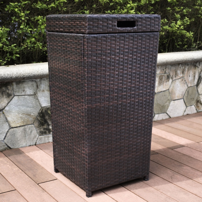 35 Gallons Wicker Manual Lift Trash Can