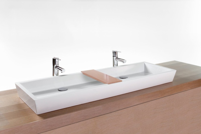 48" Cube Collection Abovemount Vessel Sink - with Wood Bridge