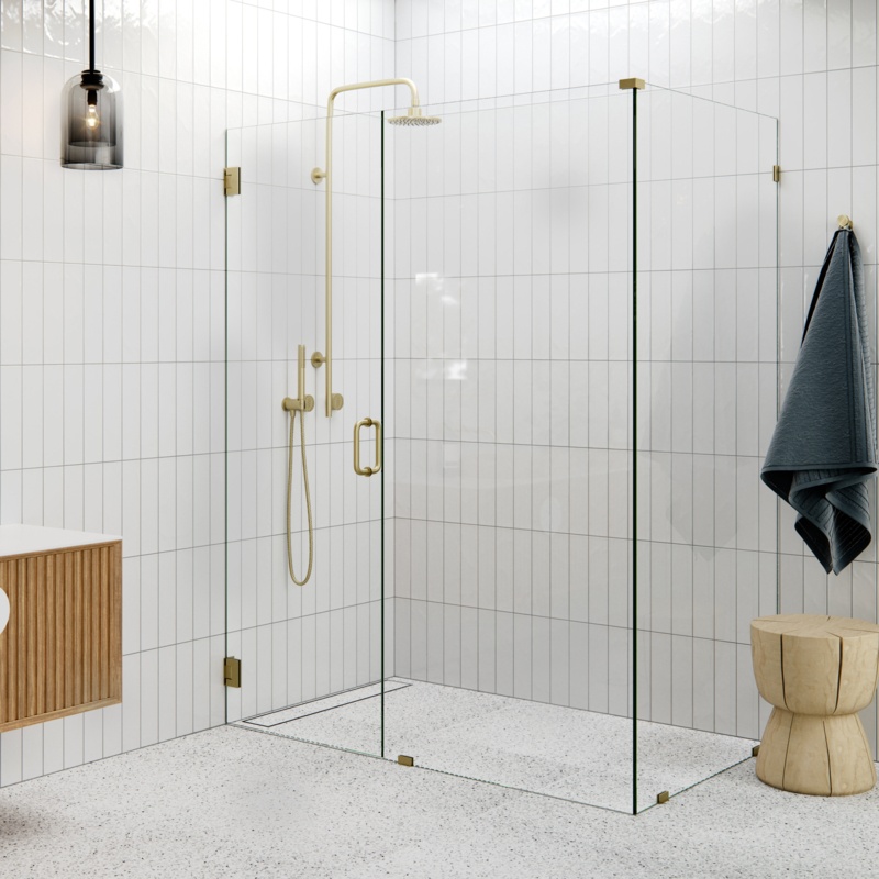 59" W x 36" D x 78" H Frameless Shower Enclosure