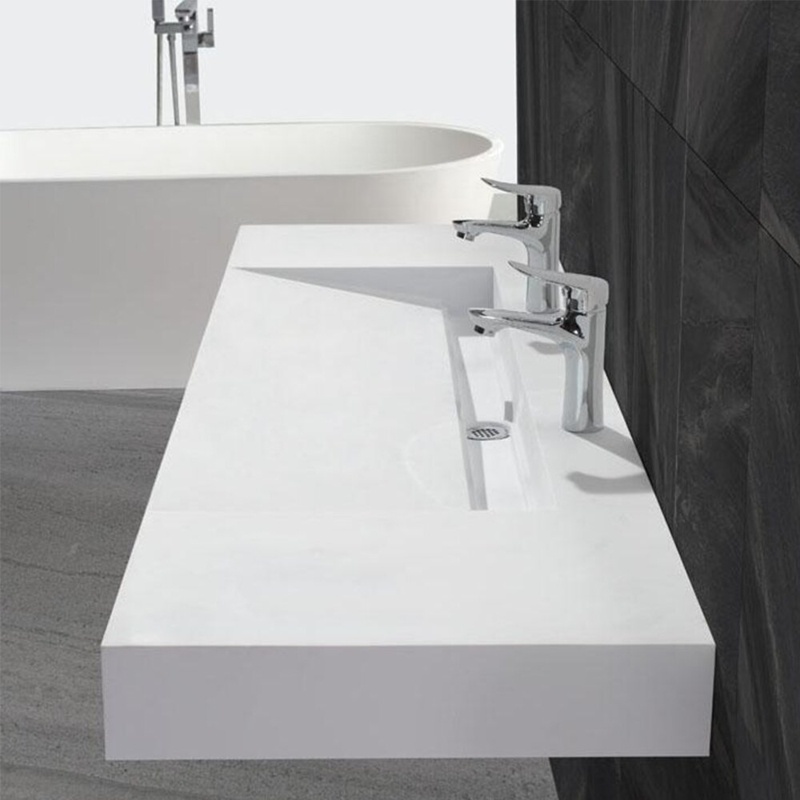 ADM Bathroom 18.9'' Resin Square Wall Mount Bathroom Sink