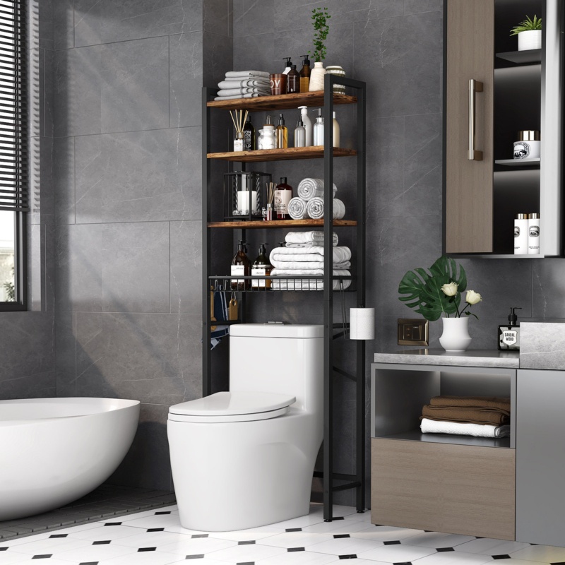 Agassiz Metal Adjustable Freestanding Over-the-Toilet Storage