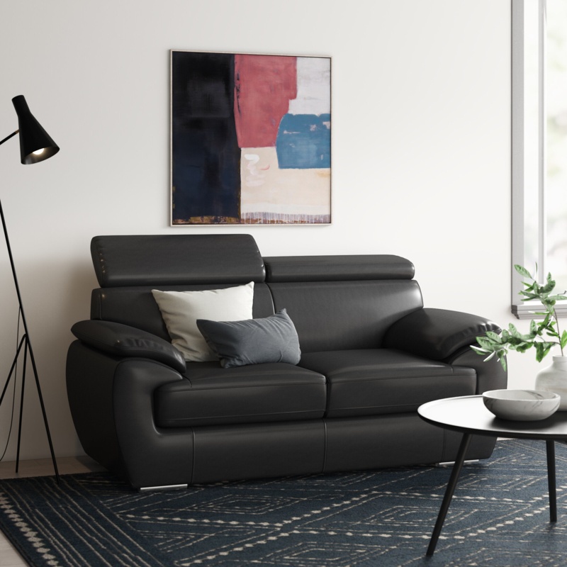 Aieshia 69" Leather Match Pillow Top Arm Loveseat